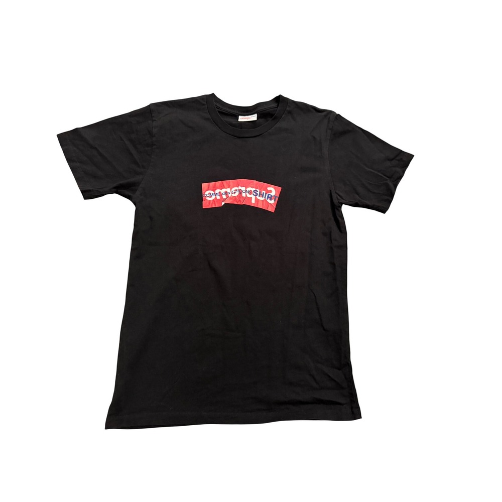 Supreme Comme des Garcons SHIRT Box Logo Tee Mens S Black Split Logo